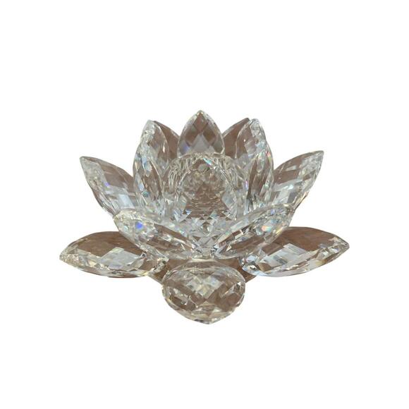 Swarovski Other - Swarovski Large Lotus Flower Crystal Glass Spiritual Flower Figurine Austria